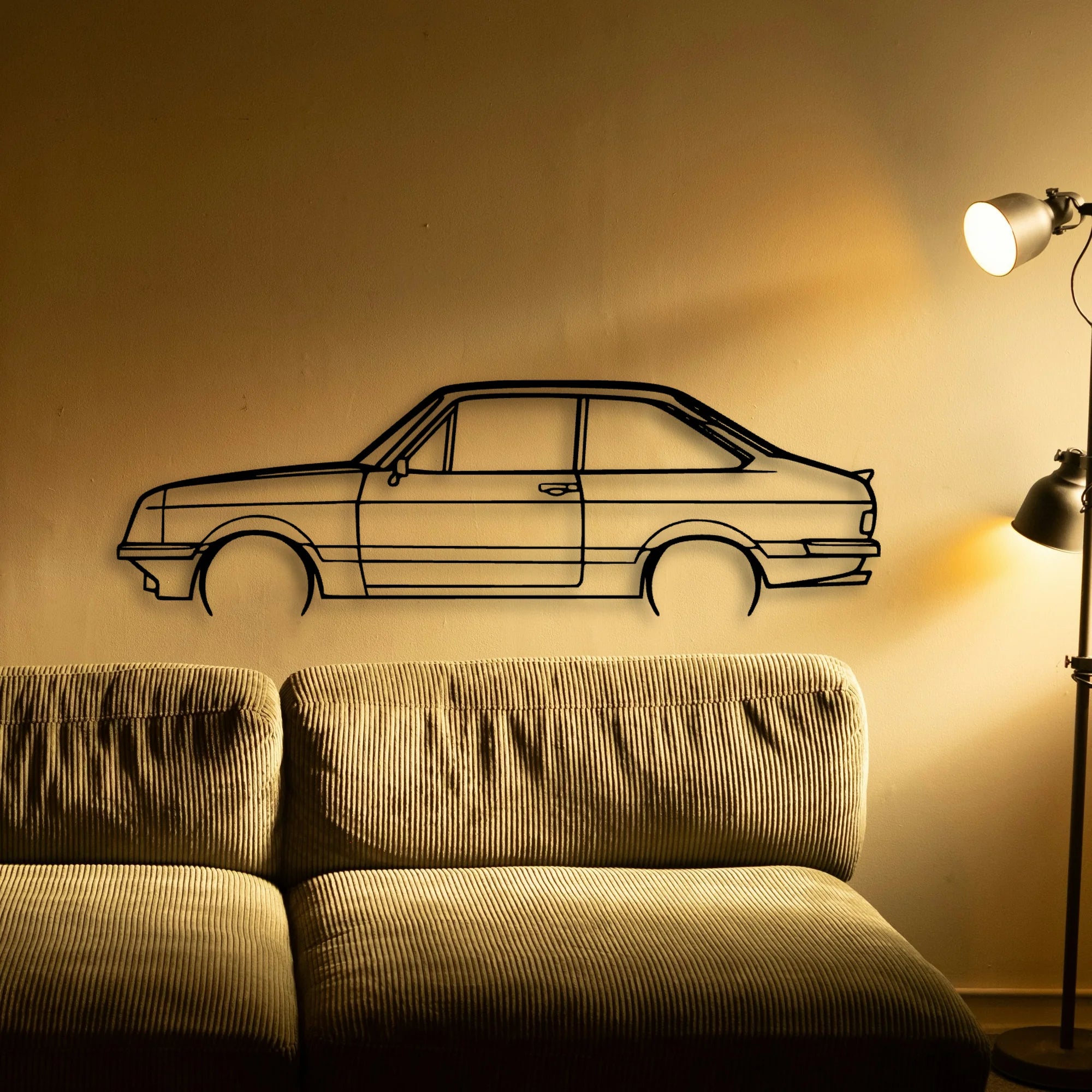 Escort MK2 RS2000 Classic Silhouette Metal Wall Art - Automotive Garage Decor