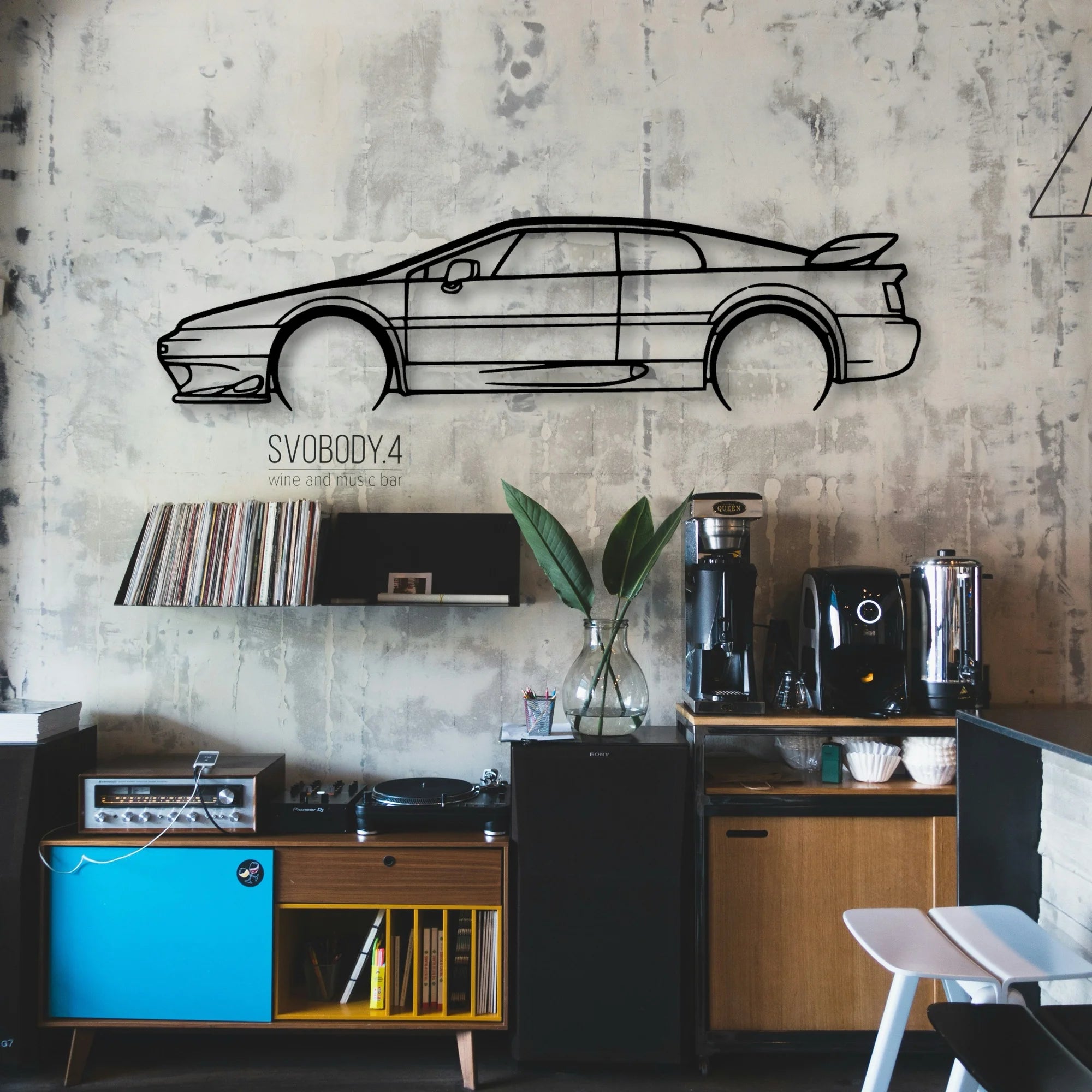 Esprit Turbo Classic Silhouette Metal Wall Art - Automotive Garage Decor