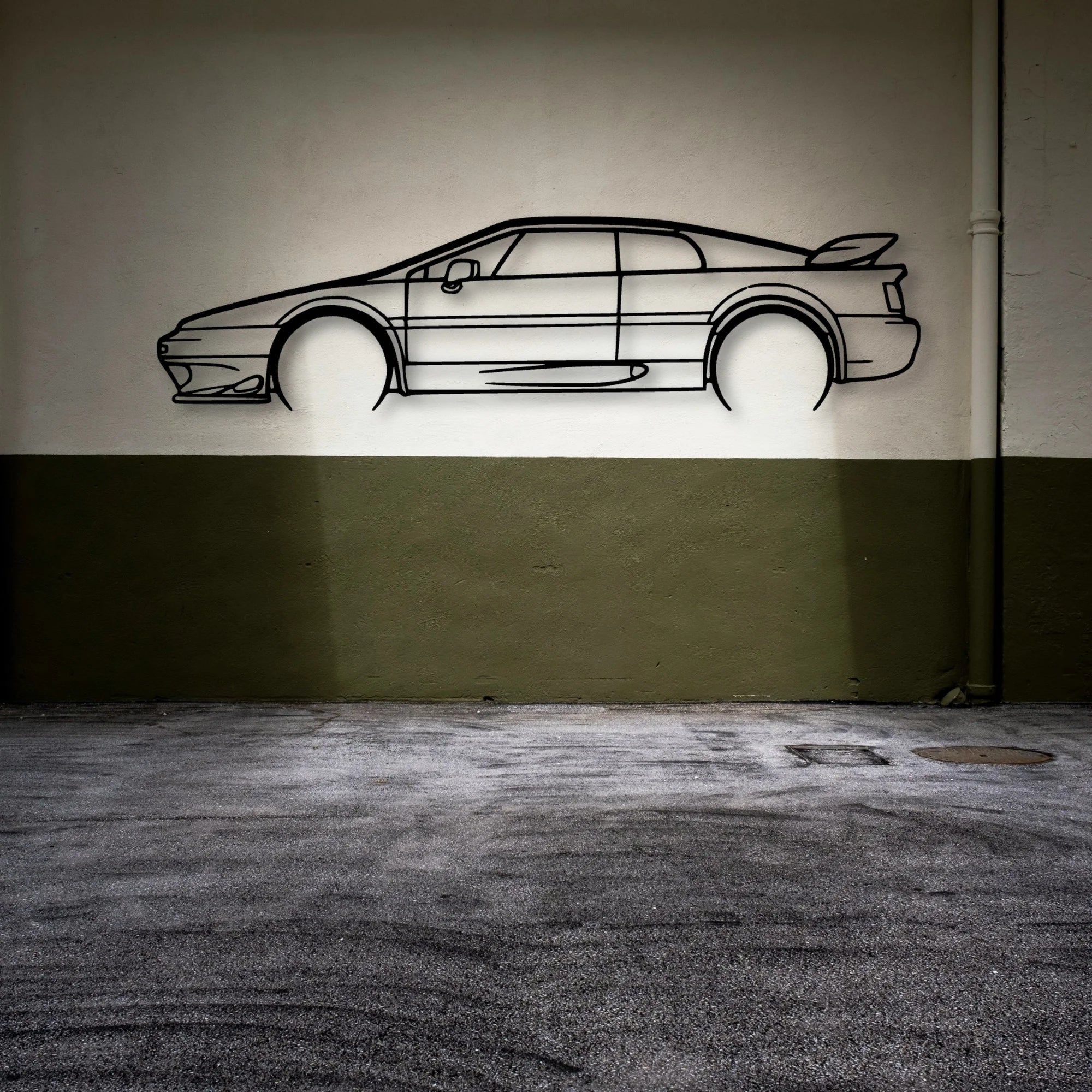 Esprit Turbo Classic Silhouette Metal Wall Art - Automotive Garage Decor