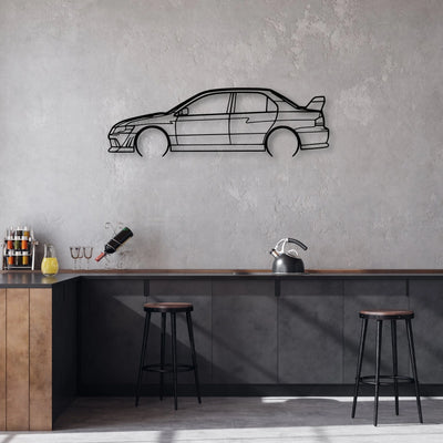 Evo 7 RS2 Classic Silhouette Metal Wall Art - Automotive Garage Decor