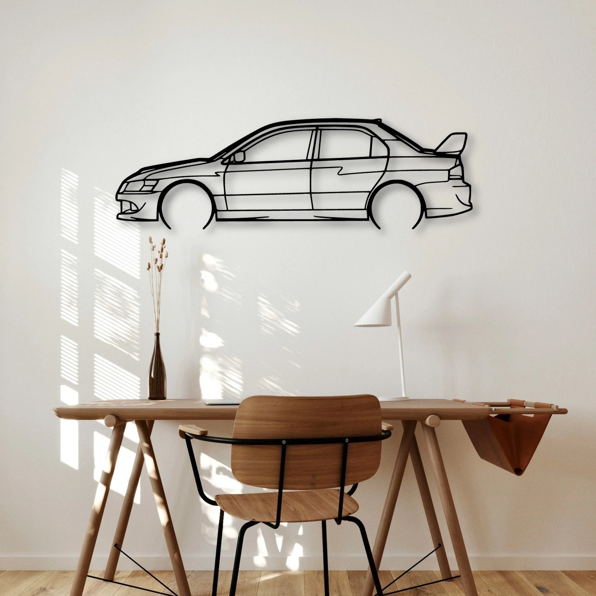 Evo IX 2007 Classic Silhouette Metal Wall Art - Automotive Garage Decor