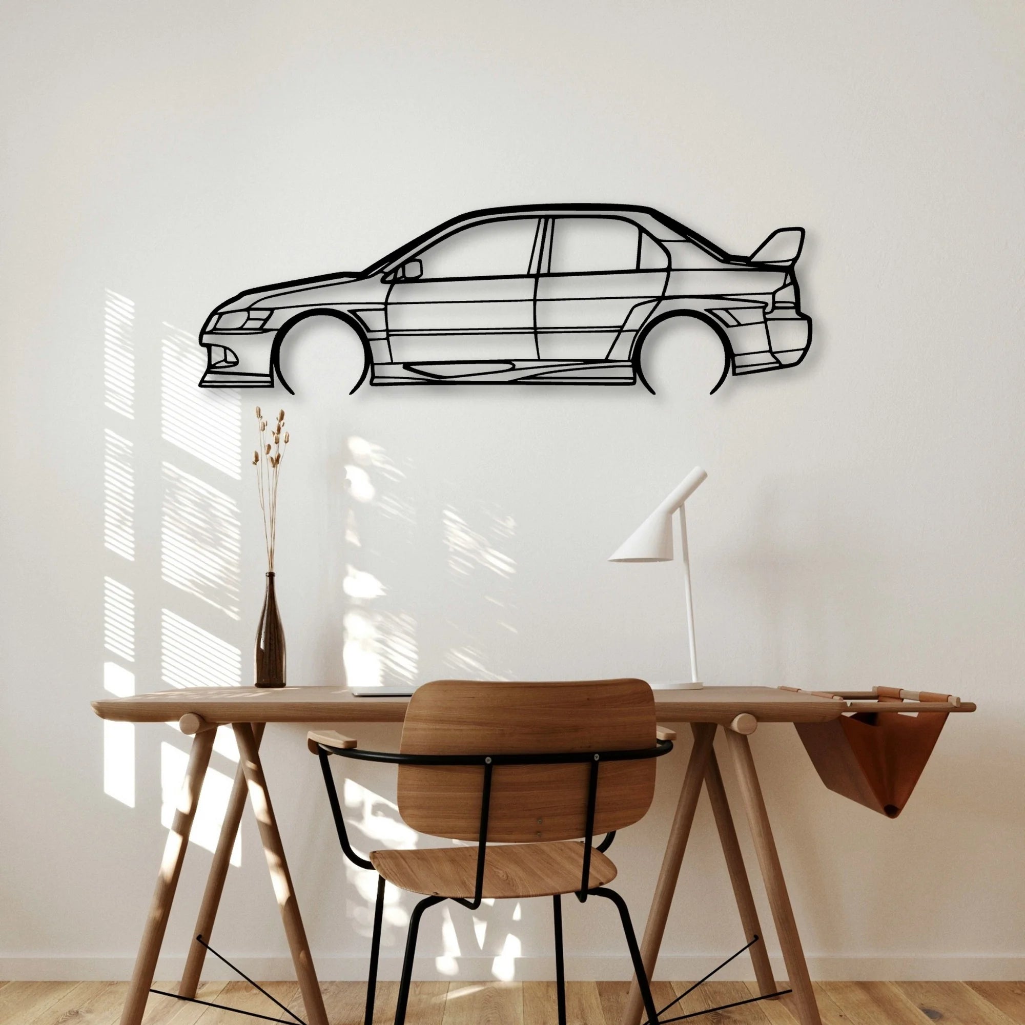 Evo VIII Widebody Classic Silhouette Metal Wall Art - Automotive Garage Decor