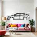 Evo X 2 Classic Silhouette Metal Wall Art - Automotive Garage Decor