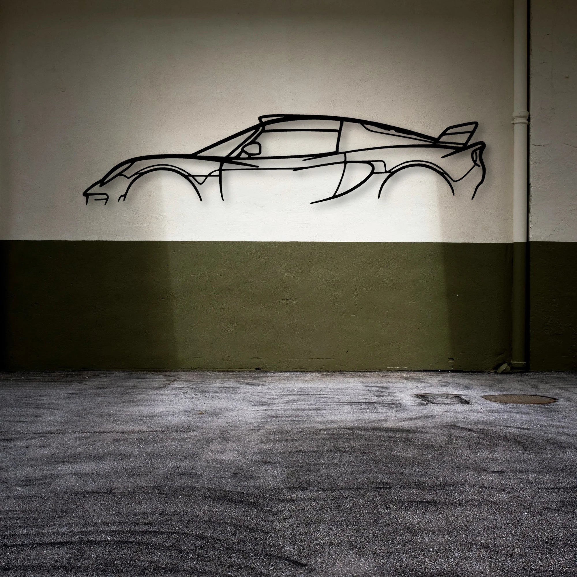 Exige Classic Silhouette Metal Wall Art - Automotive Garage Decor