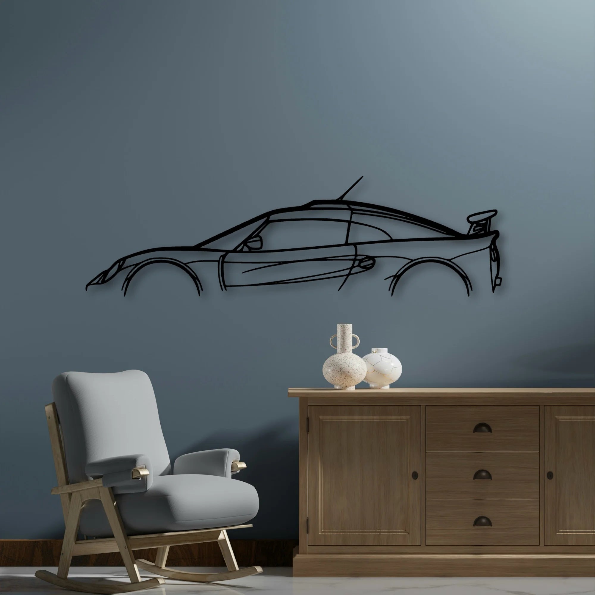 Exige S1 2000 Classic Silhouette Metal Wall Art - Automotive Garage Decor