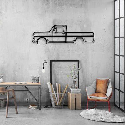F-100 1969 Classic Silhouette Metal Wall Art - Automotive Garage Decor