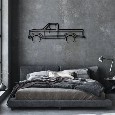 F-150 XLT 1986 Classic Silhouette Metal Wall Art - Automotive Garage Decor