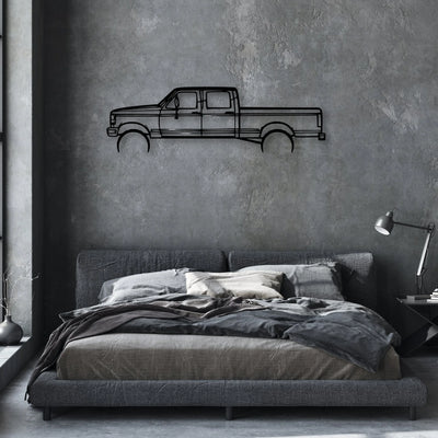 F-250 1997 Classic Silhouette Metal Wall Art - Automotive Garage Decor