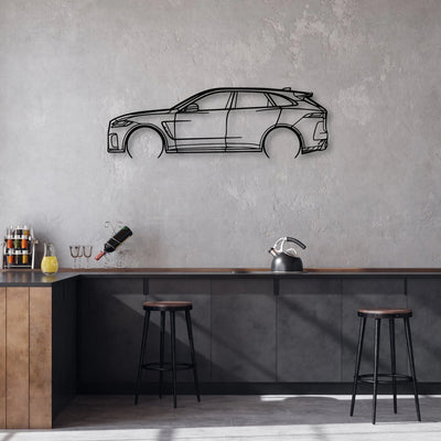 F-Pace SVR 2 Classic Silhouette Metal Wall Art - Automotive Garage Decor