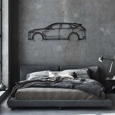 F-Pace SVR 2 Classic Silhouette Metal Wall Art - Automotive Garage Decor