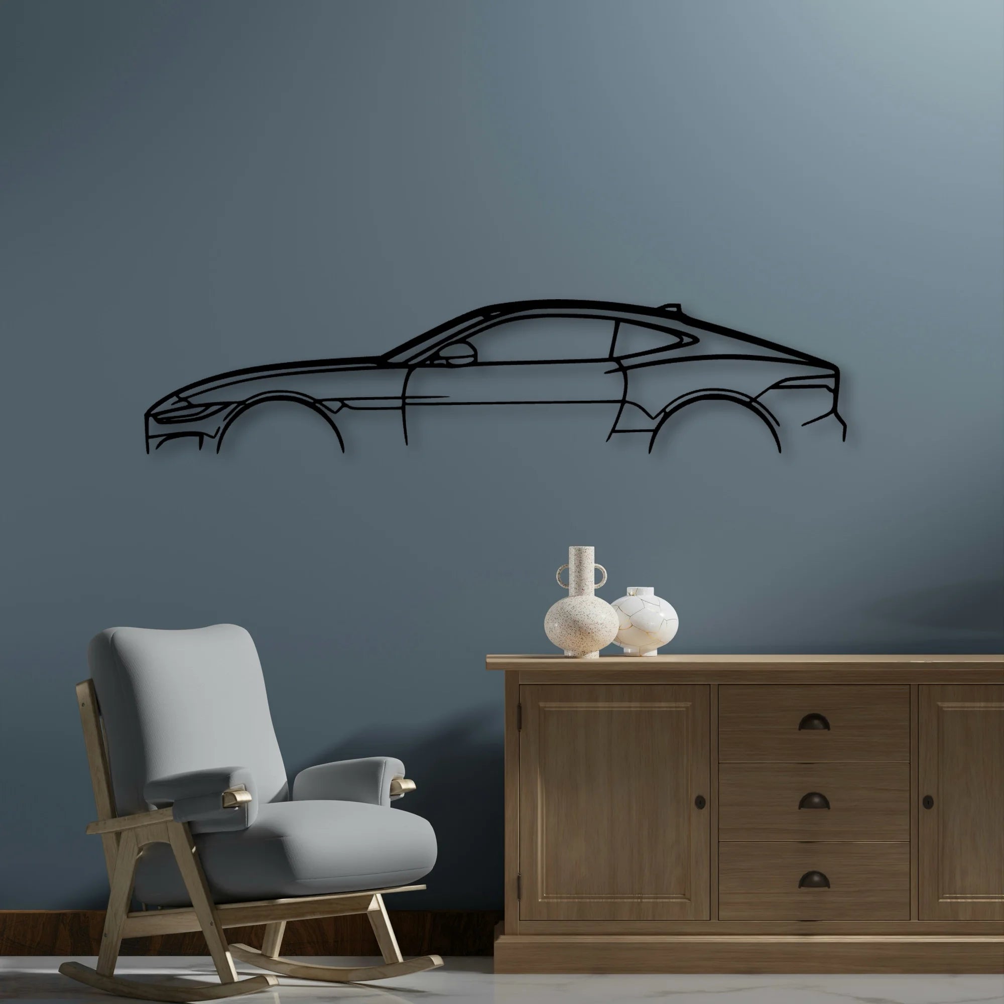 F TYPE Classic Silhouette Metal Wall Art - Automotive Garage Decor