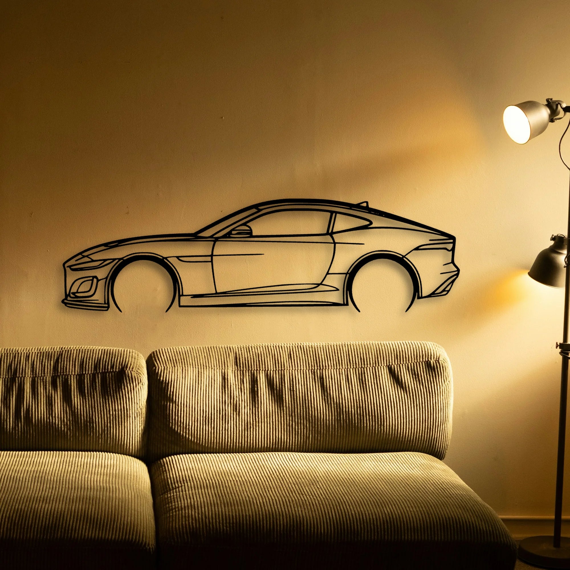 F Type 2020 Classic Silhouette Metal Wall Art - Automotive Garage Decor