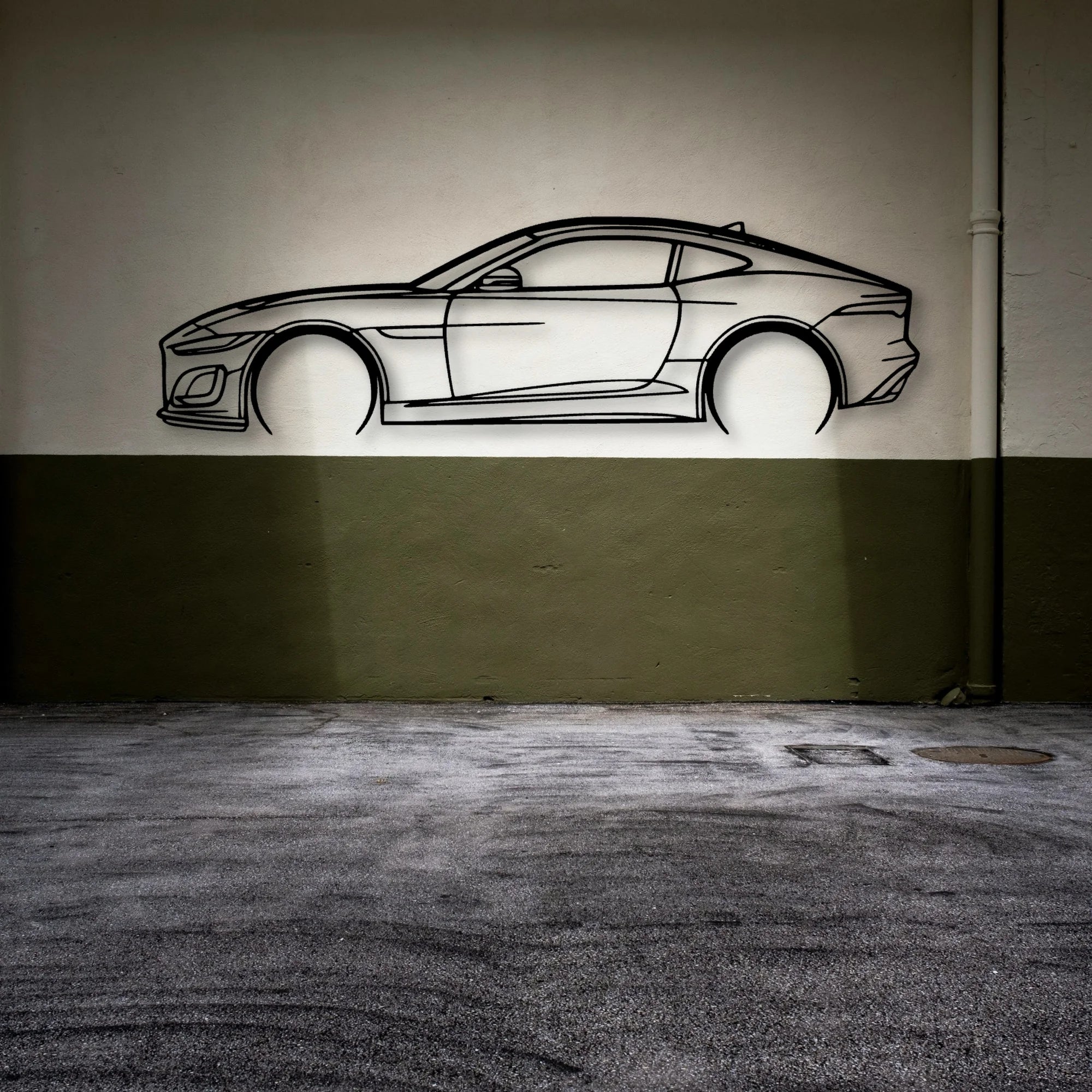 F Type 2020 Classic Silhouette Metal Wall Art - Automotive Garage Decor