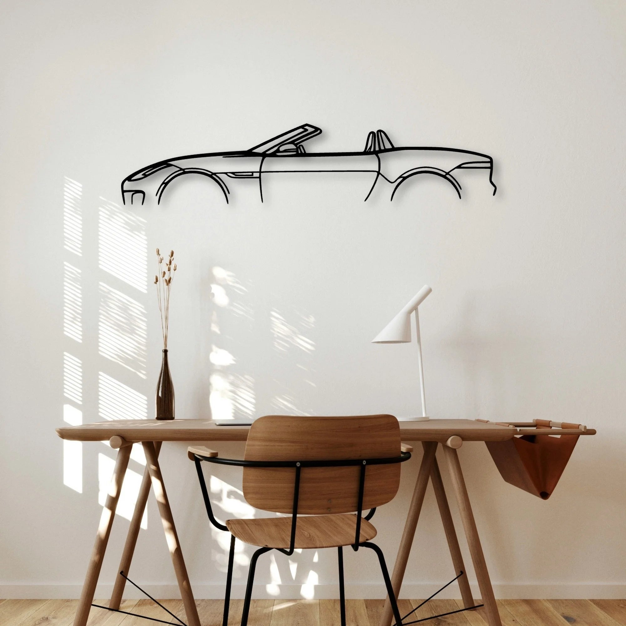 F Type Cabrio Classic Silhouette Metal Wall Art - Automotive Garage Decor