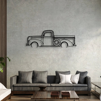 F100 1940 Classic Silhouette Metal Wall Art - Automotive Garage Decor