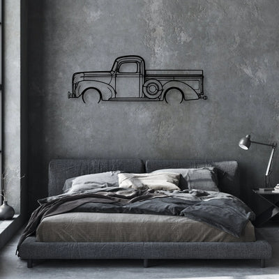 F100 1940 Classic Silhouette Metal Wall Art - Automotive Garage Decor
