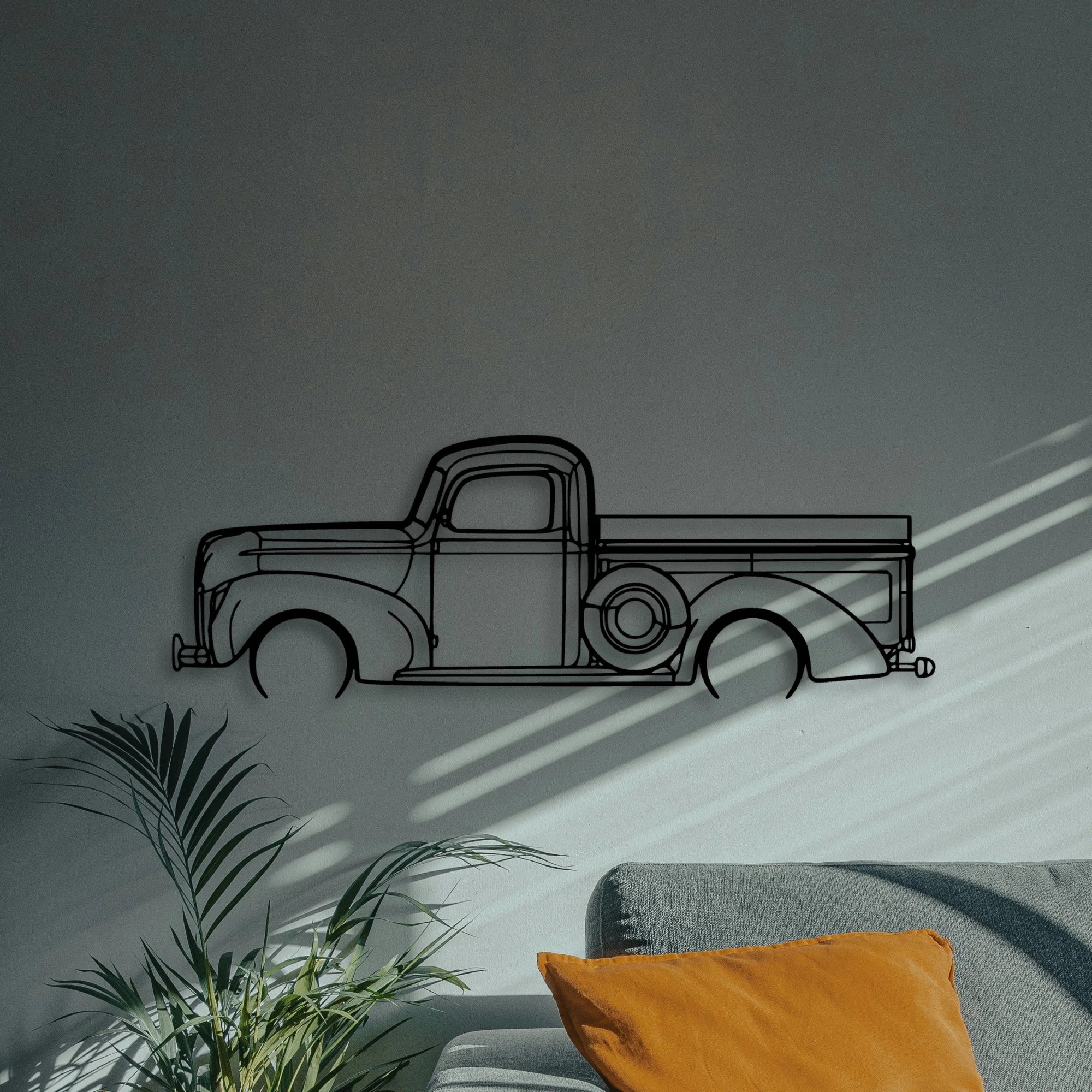 F100 1940 Classic Silhouette Metal Wall Art - Automotive Garage Decor
