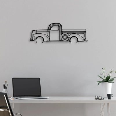 F100 1940 Classic Silhouette Metal Wall Art - Automotive Garage Decor
