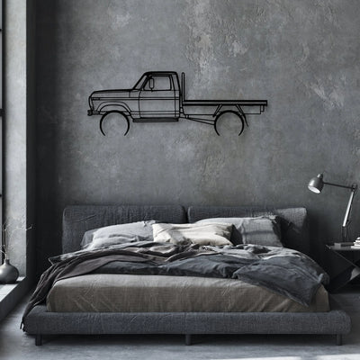 F100 Tray 1977 Classic Silhouette Metal Wall Art - Automotive Garage Decor
