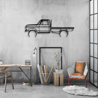 F100 Tray 1977 Classic Silhouette Metal Wall Art - Automotive Garage Decor