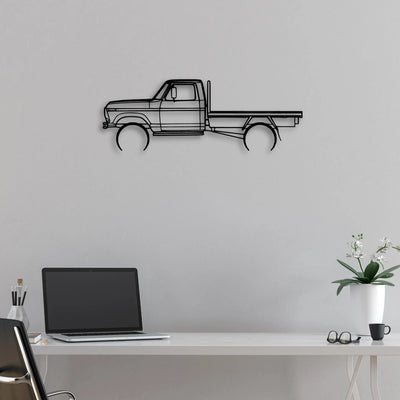 F100 Tray 1977 Classic Silhouette Metal Wall Art - Automotive Garage Decor