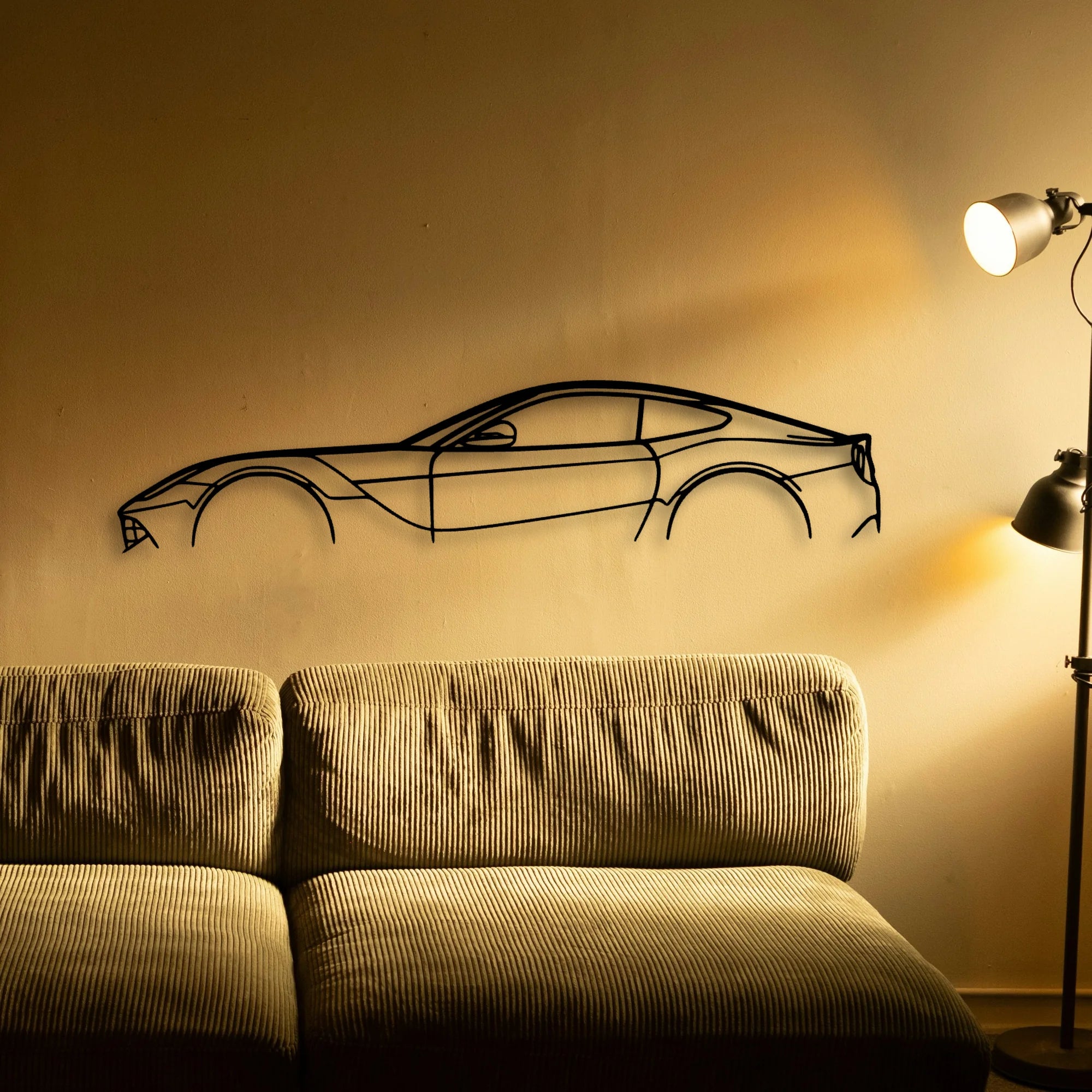 F12 Classic Silhouette Metal Wall Art - Automotive Garage Decor