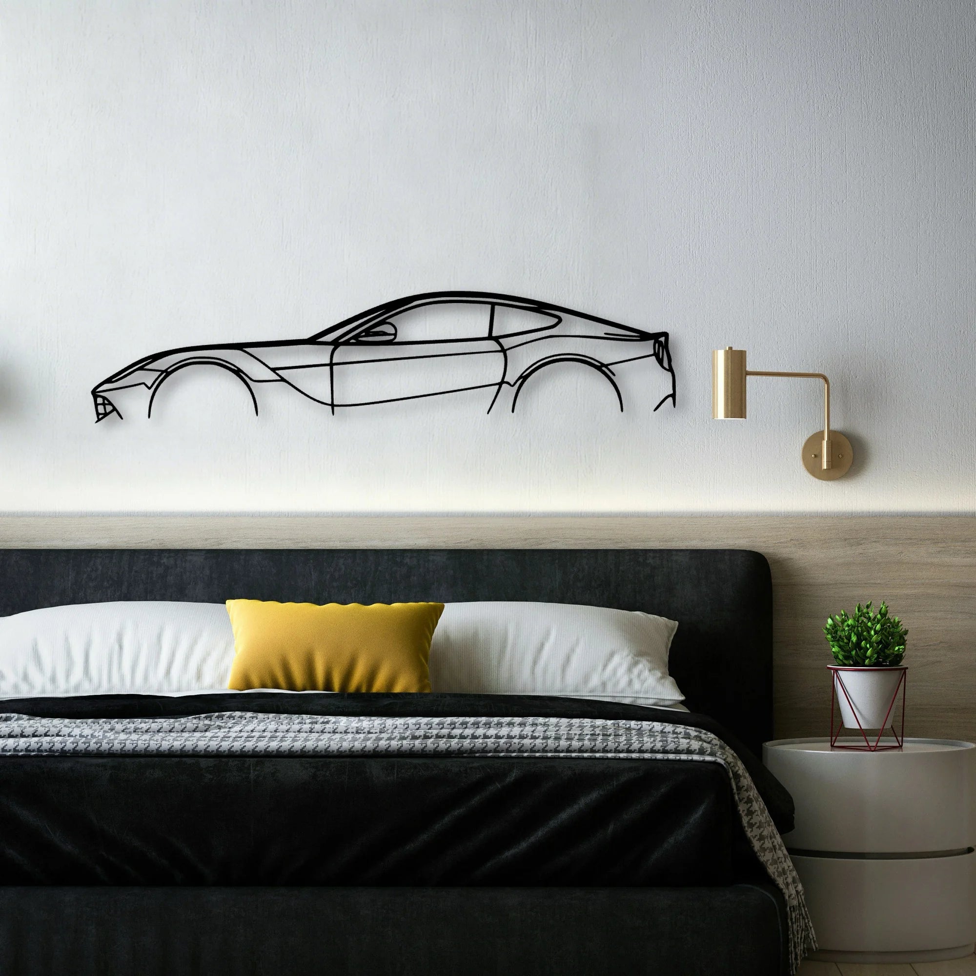 F12 Classic Silhouette Metal Wall Art - Automotive Garage Decor