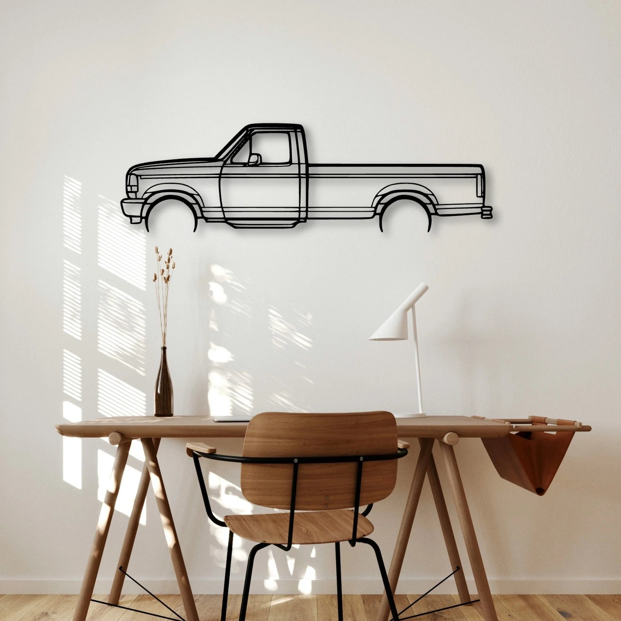 F150 1996 Classic Silhouette Metal Wall Art - Automotive Garage Decor