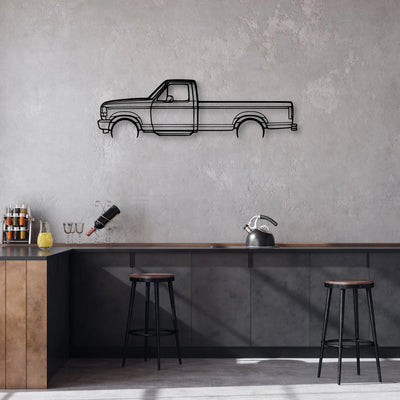 F150 1996 Classic Silhouette Metal Wall Art - Automotive Garage Decor