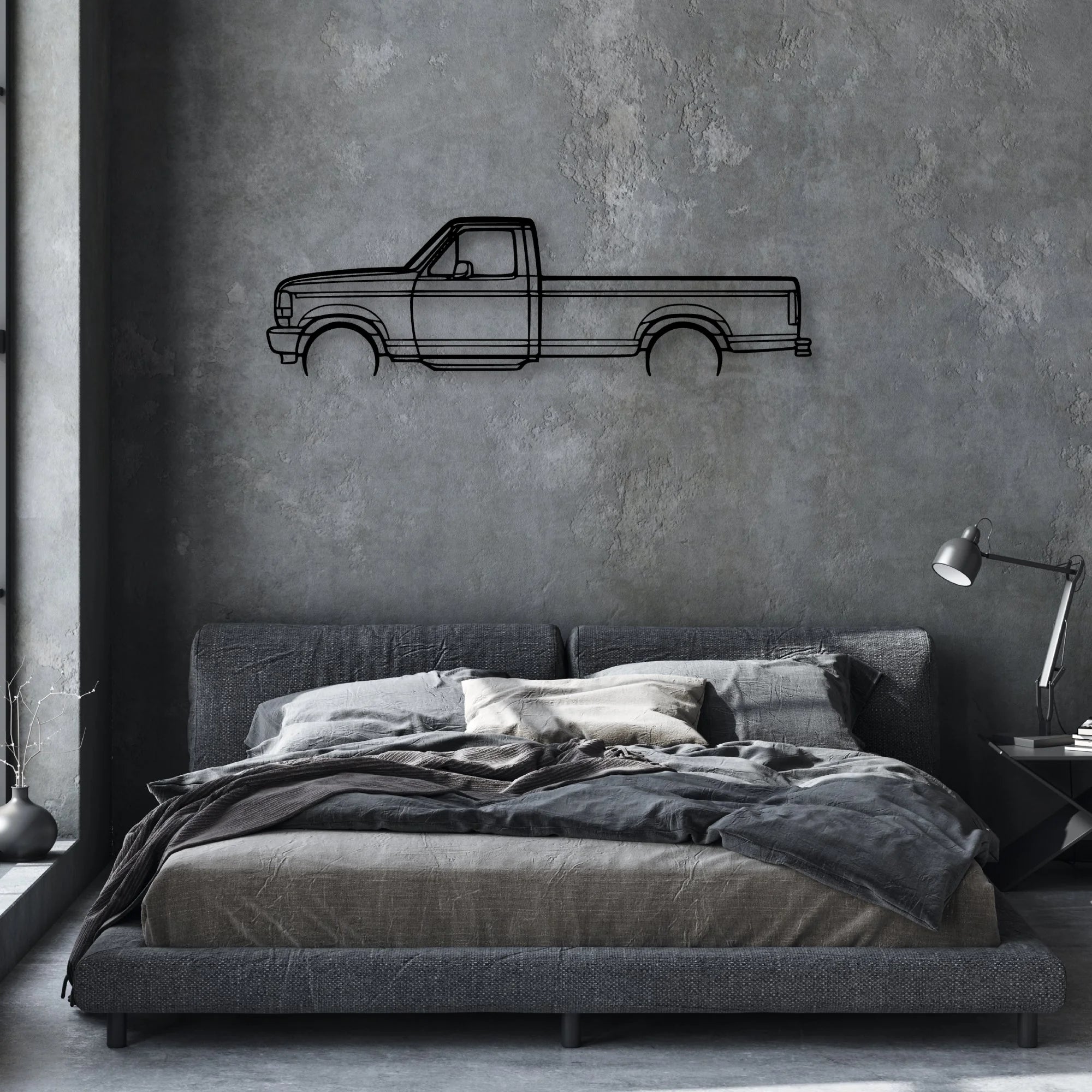 F150 1996 Classic Silhouette Metal Wall Art - Automotive Garage Decor
