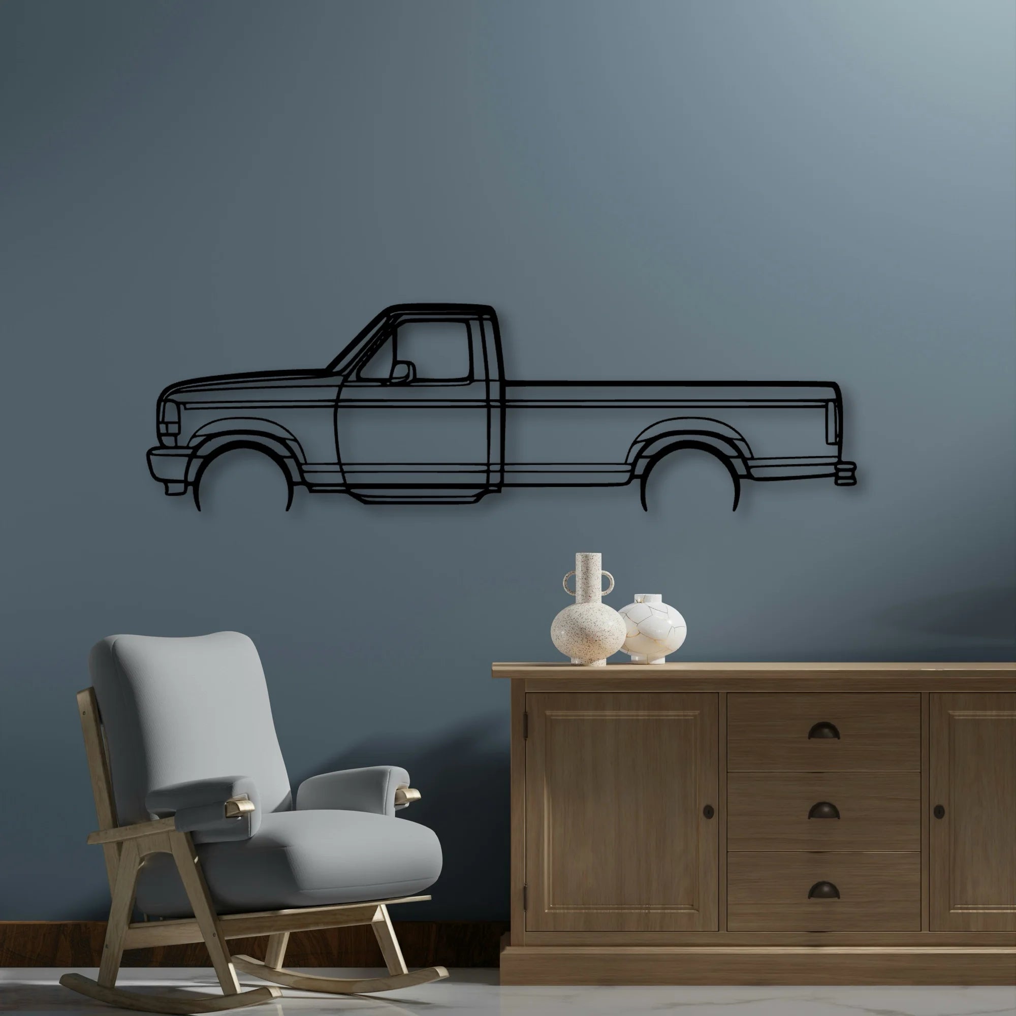 F150 1996 Classic Silhouette Metal Wall Art - Automotive Garage Decor