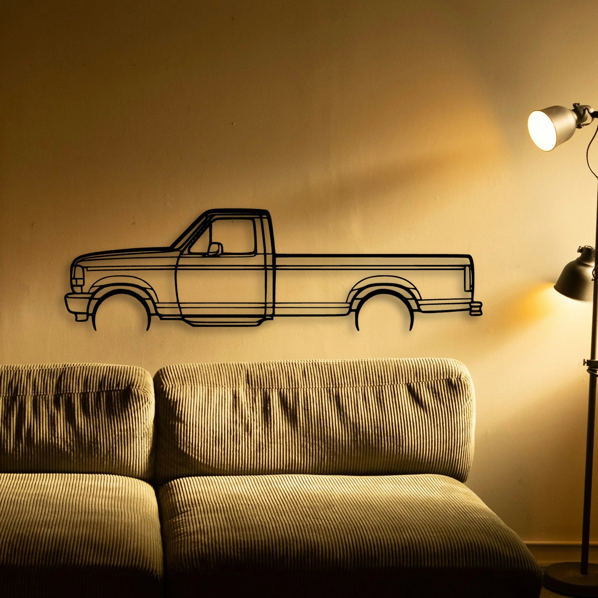 F150 1996 Classic Silhouette Metal Wall Art - Automotive Garage Decor