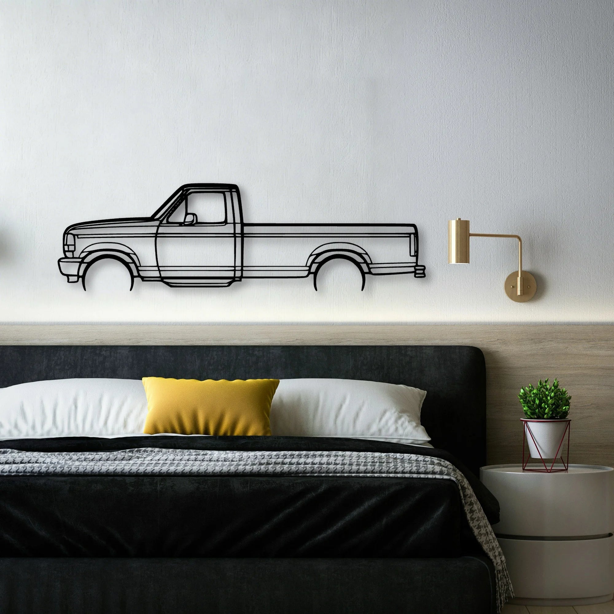 F150 1996 Classic Silhouette Metal Wall Art - Automotive Garage Decor