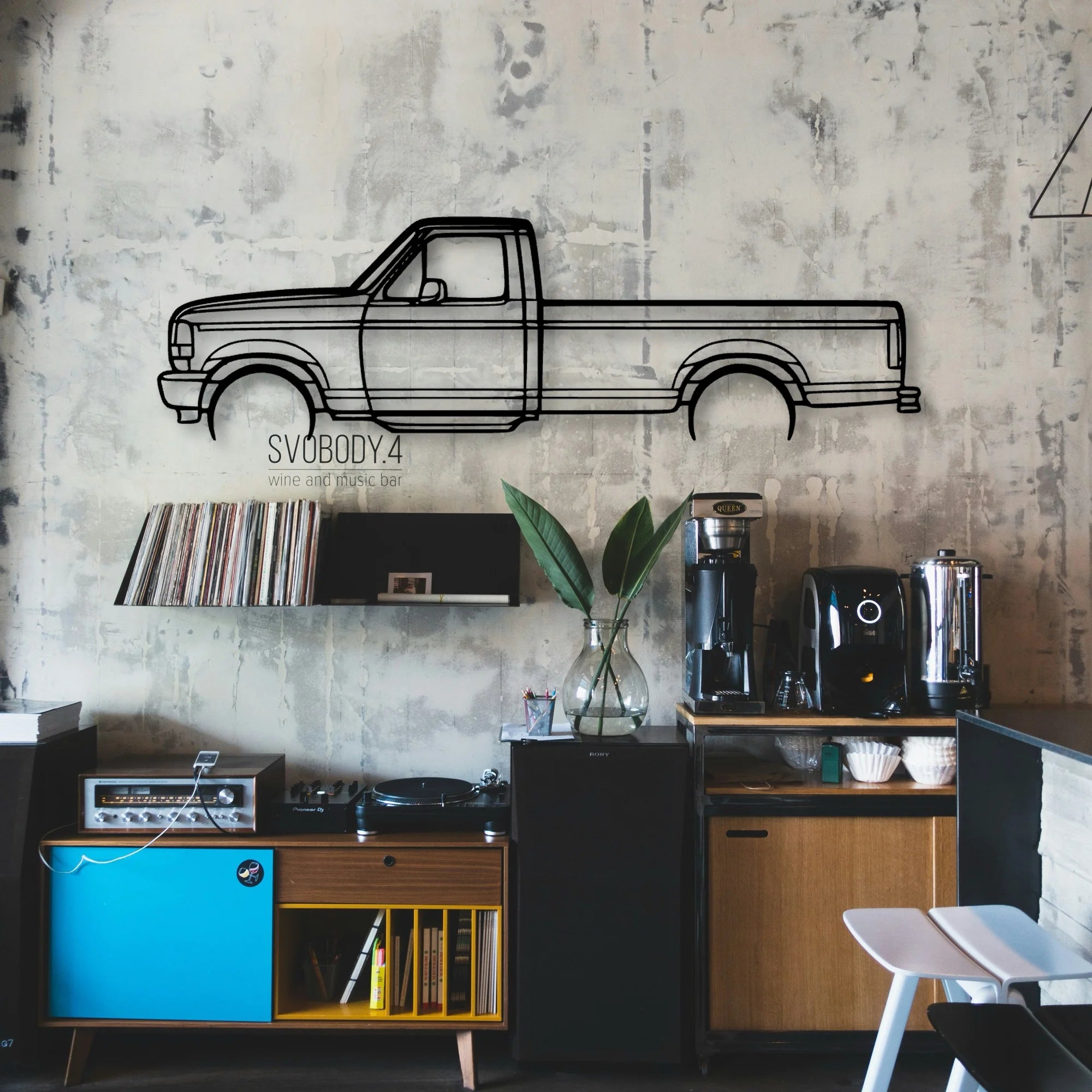 F150 1996 Classic Silhouette Metal Wall Art - Automotive Garage Decor