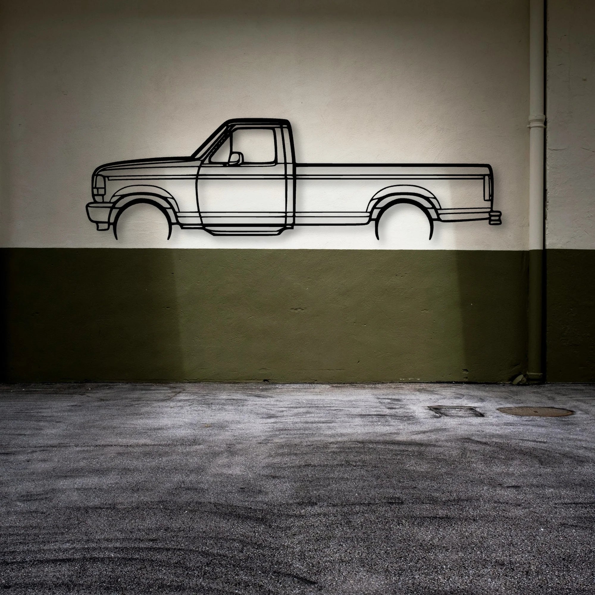 F150 1996 Classic Silhouette Metal Wall Art - Automotive Garage Decor