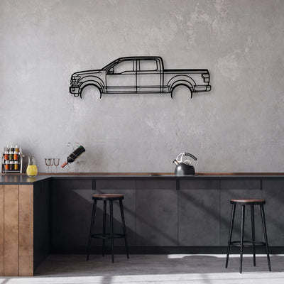 F150 2016 Classic Silhouette Metal Wall Art - Automotive Garage Decor