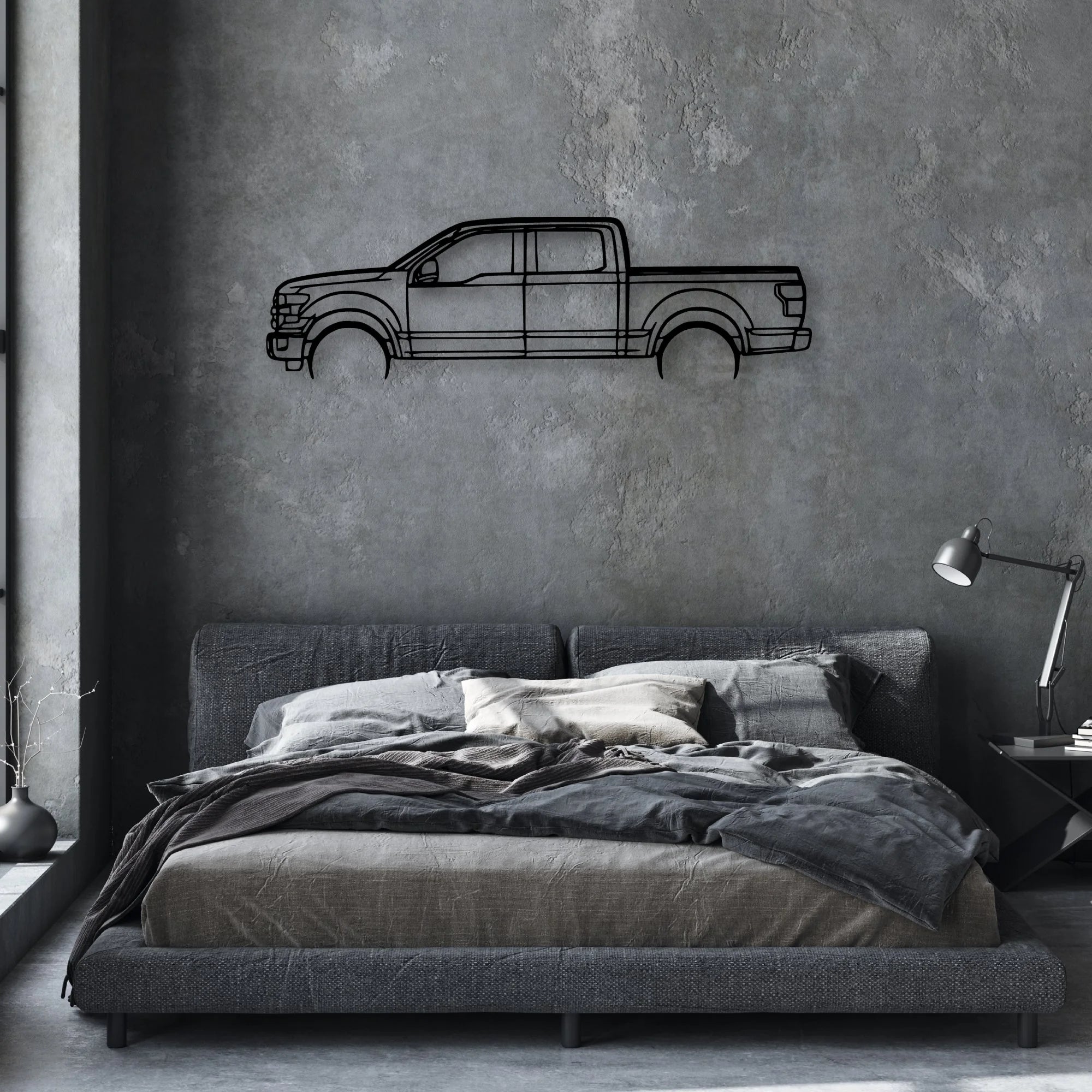 F150 2016 Classic Silhouette Metal Wall Art - Automotive Garage Decor