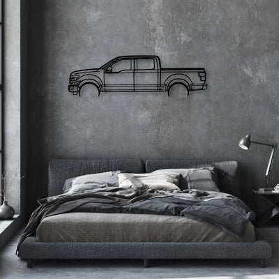 F150 2016 Classic Silhouette Metal Wall Art - Automotive Garage Decor