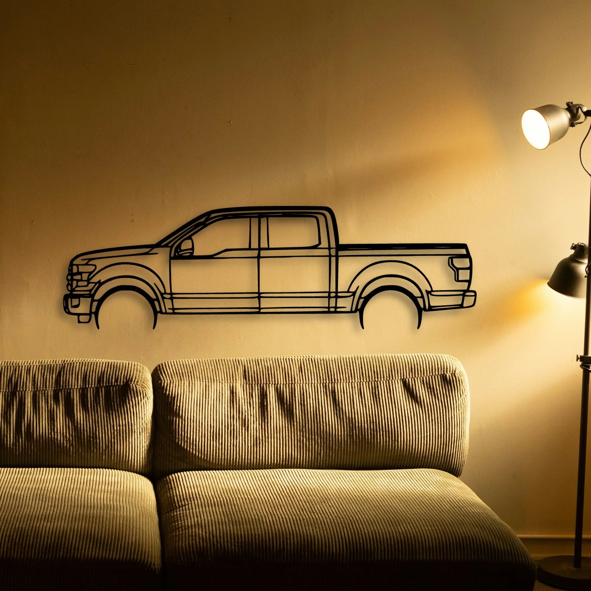 F150 2016 Classic Silhouette Metal Wall Art - Automotive Garage Decor
