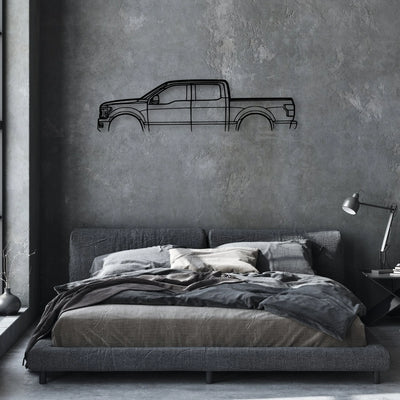 F150 Limited Classic Silhouette Metal Wall Art - Automotive Garage Decor