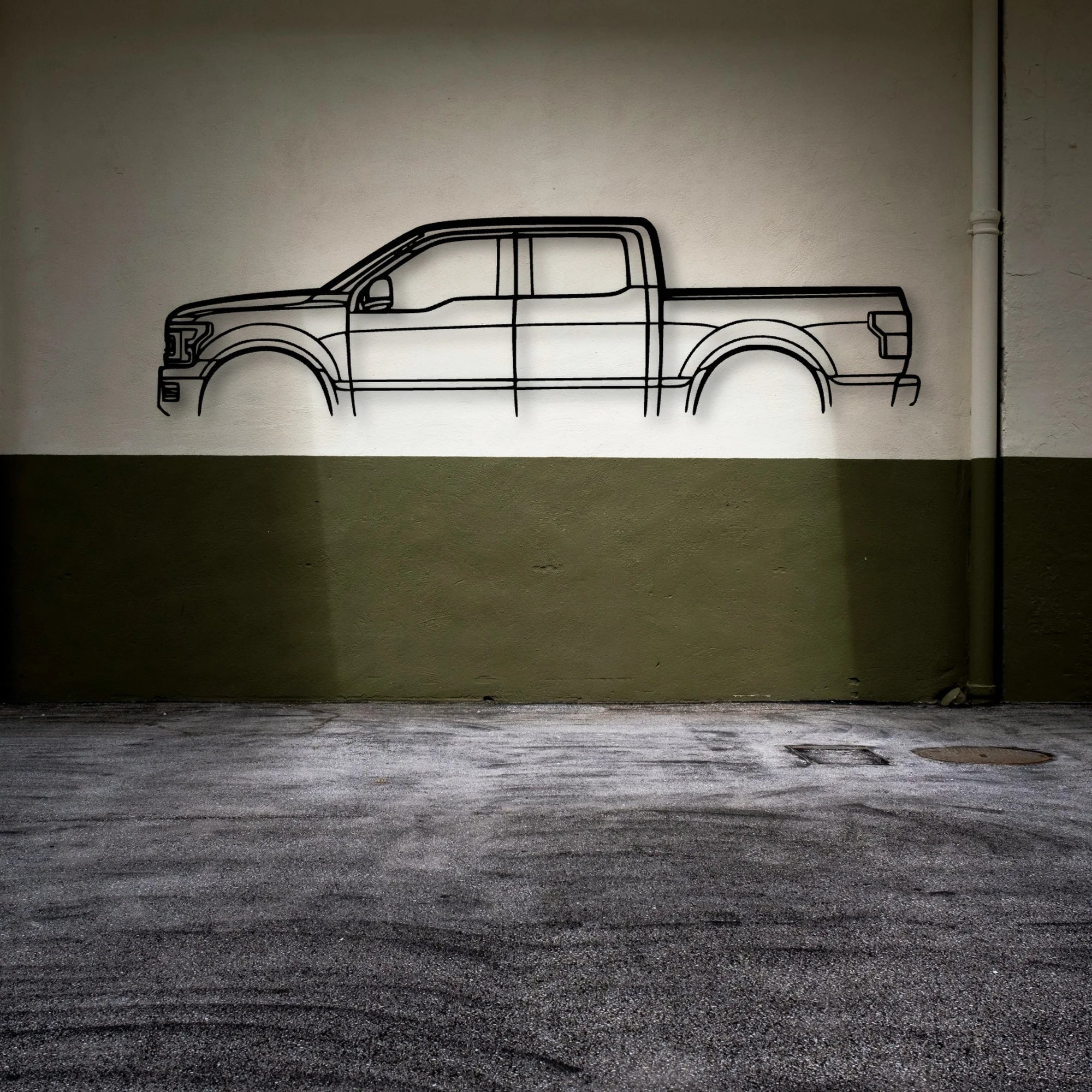 F150 Limited Classic Silhouette Metal Wall Art - Automotive Garage Decor