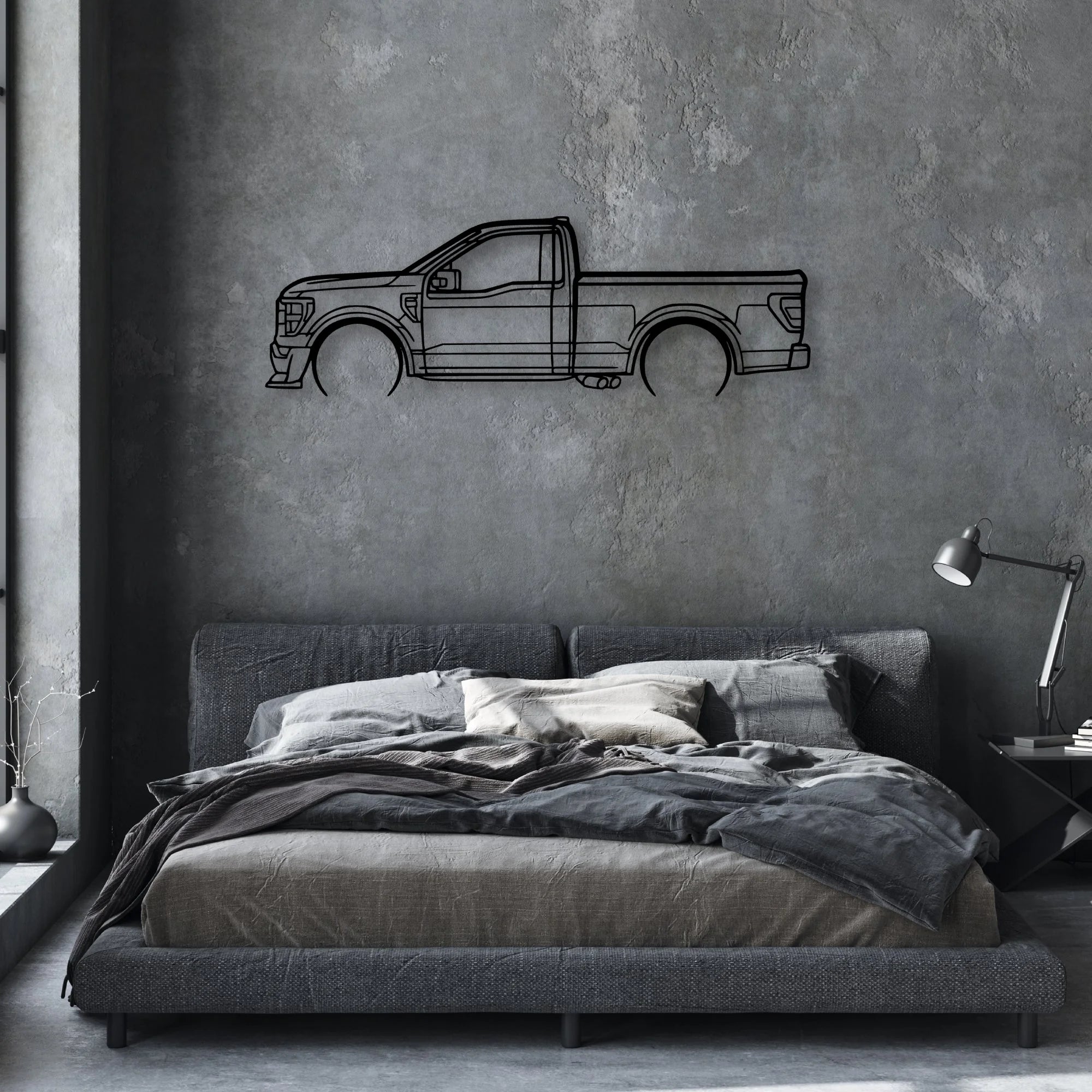 F150 SS Classic Silhouette Metal Wall Art - Automotive Garage Decor