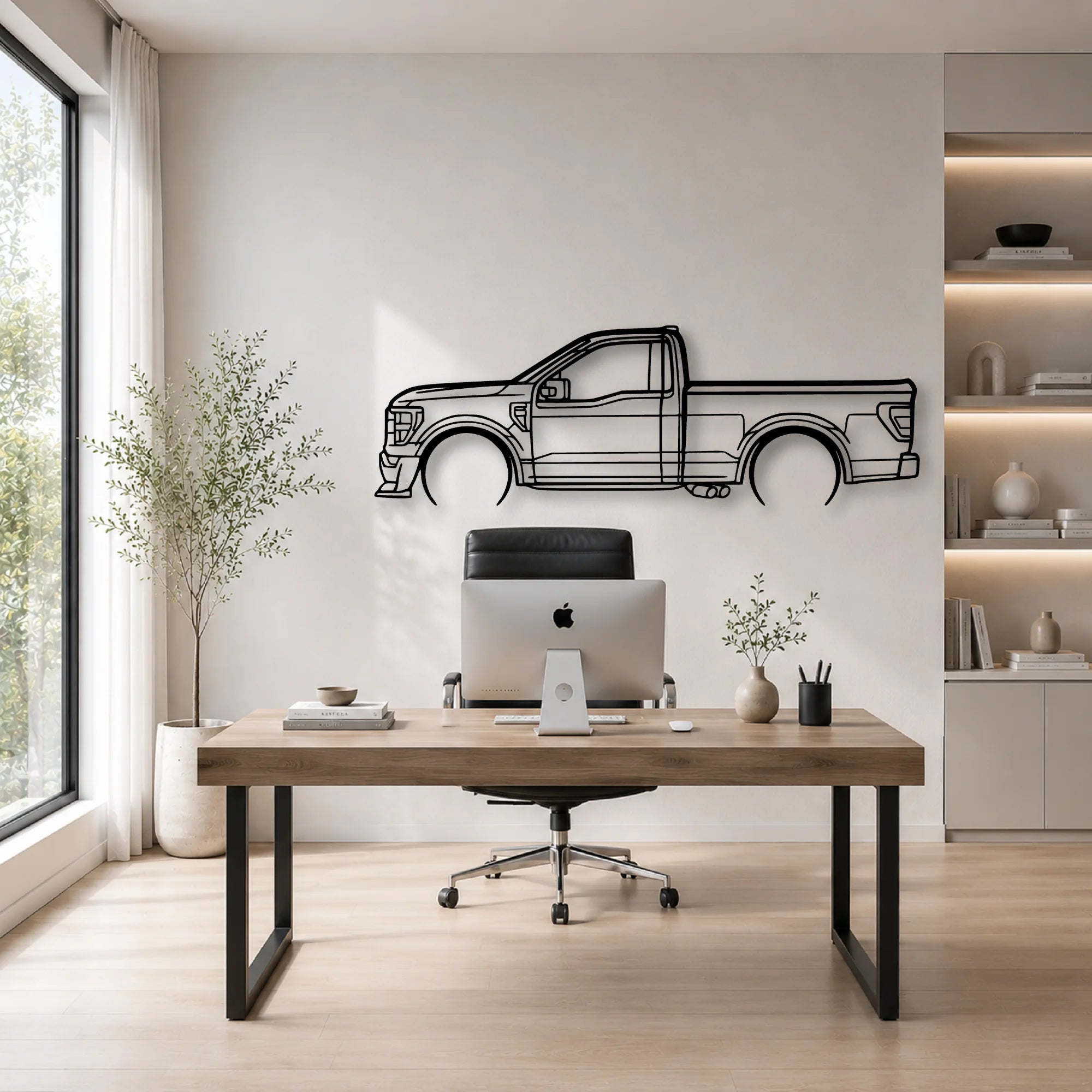 F150 SS Classic Silhouette Metal Wall Art - Automotive Garage Decor