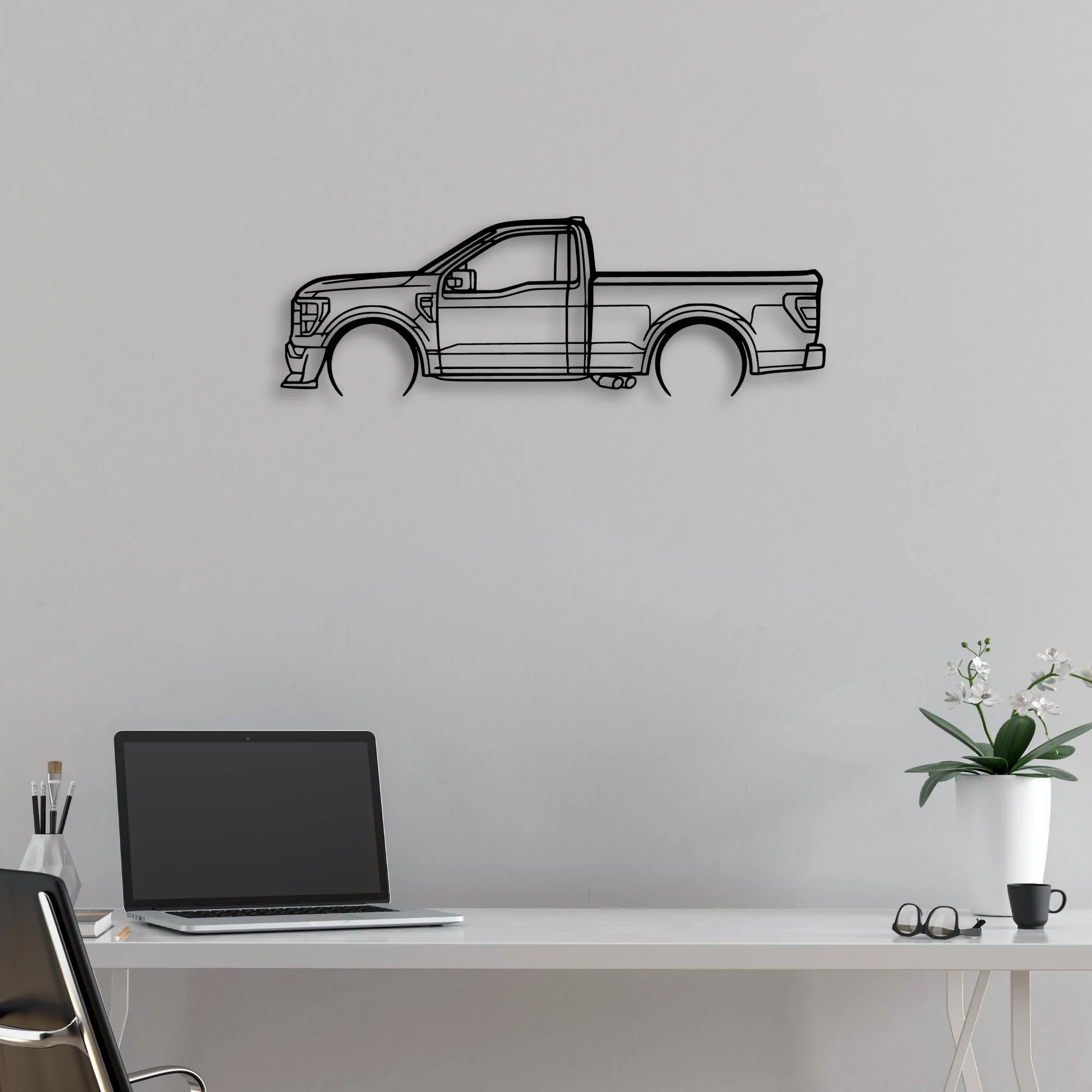 F150 SS Classic Silhouette Metal Wall Art - Automotive Garage Decor