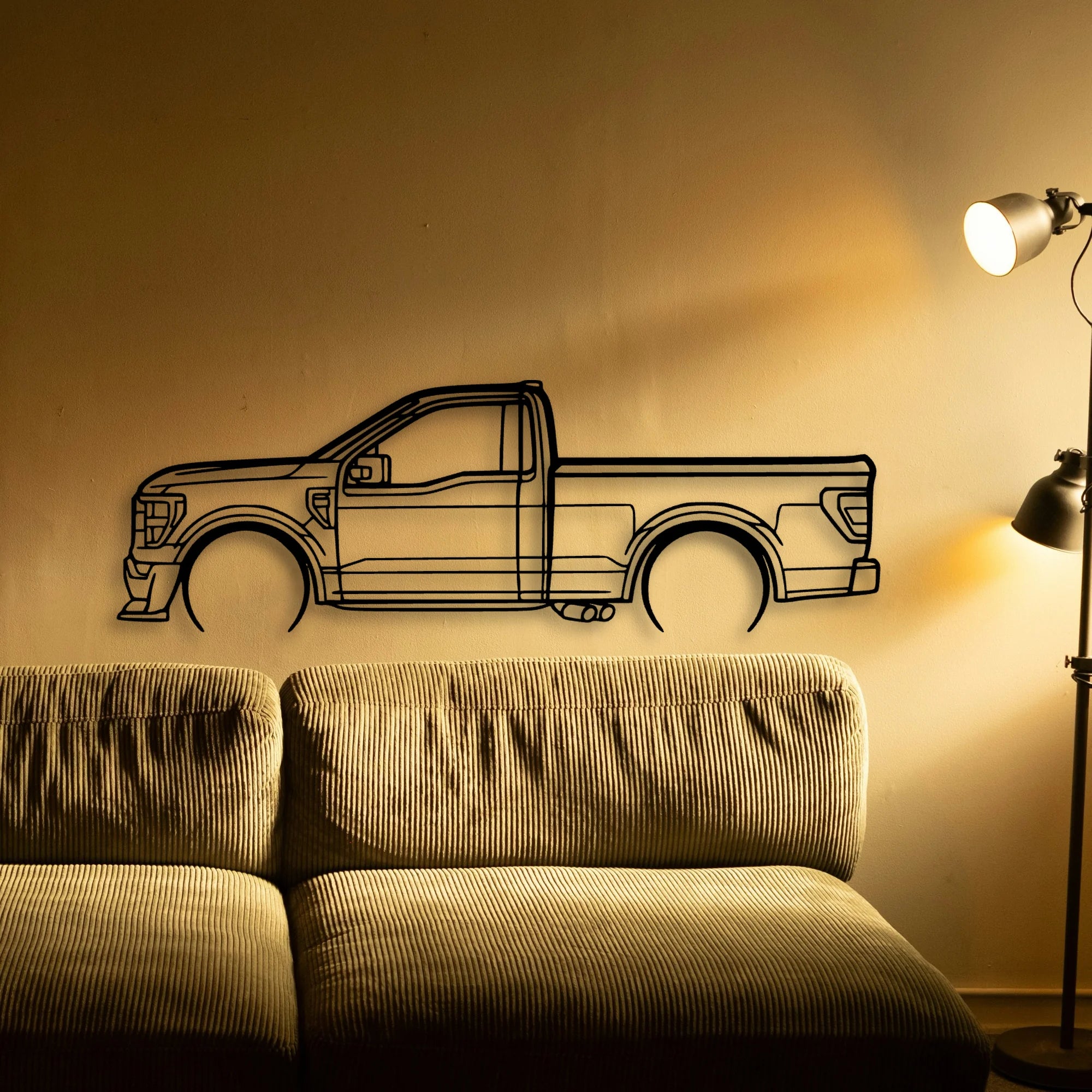 F150 SS Classic Silhouette Metal Wall Art - Automotive Garage Decor