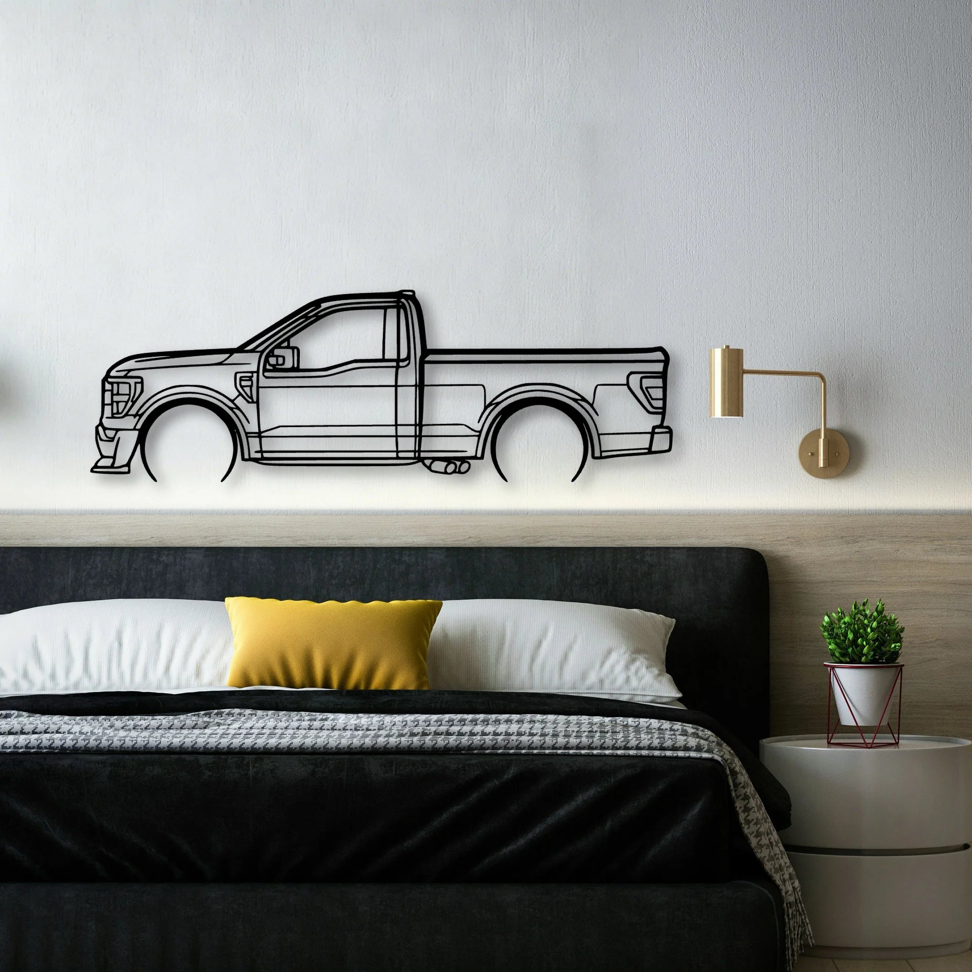 F150 SS Classic Silhouette Metal Wall Art - Automotive Garage Decor