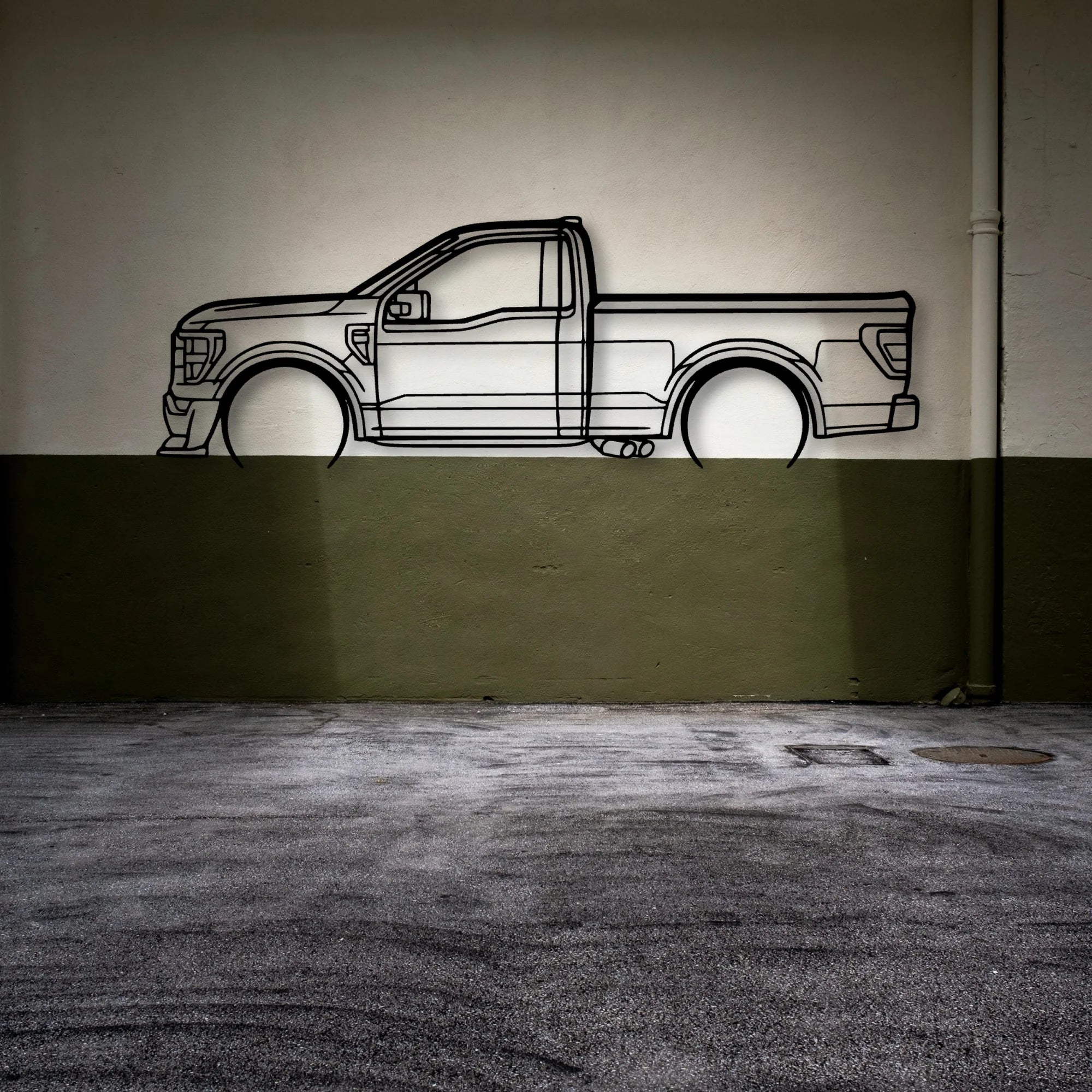 F150 SS Classic Silhouette Metal Wall Art - Automotive Garage Decor