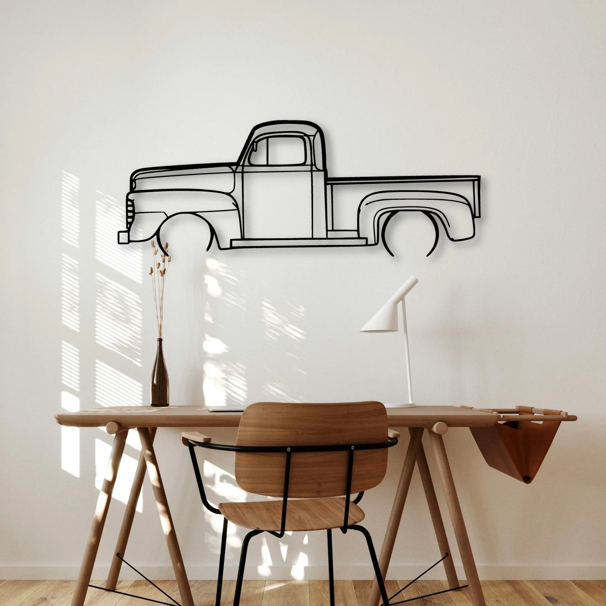 F1 1948 Pickup Classic Silhouette Metal Wall Art - Automotive Garage Decor