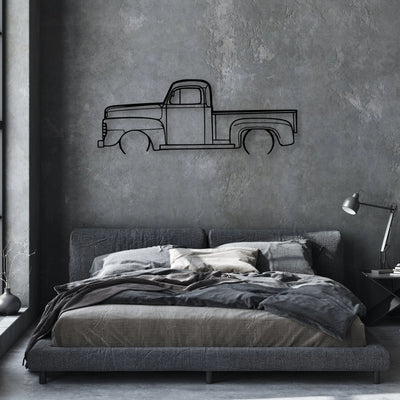 F1 1948 Pickup Classic Silhouette Metal Wall Art - Automotive Garage Decor