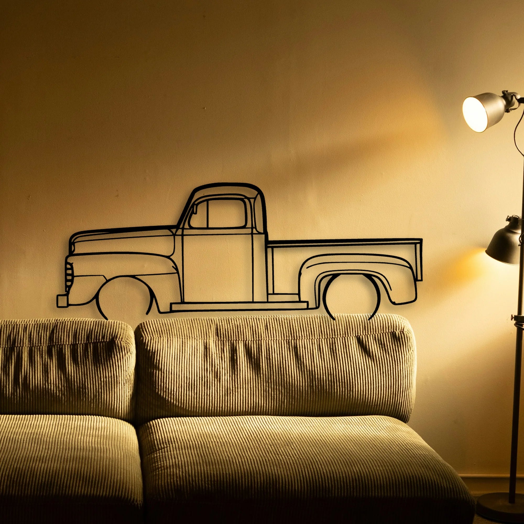 F1 1948 Pickup Classic Silhouette Metal Wall Art - Automotive Garage Decor